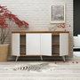Hanah Home Consola Roble y Blanco 140x86x40 cm Tablero Partículas Melamina Moderna Funcional